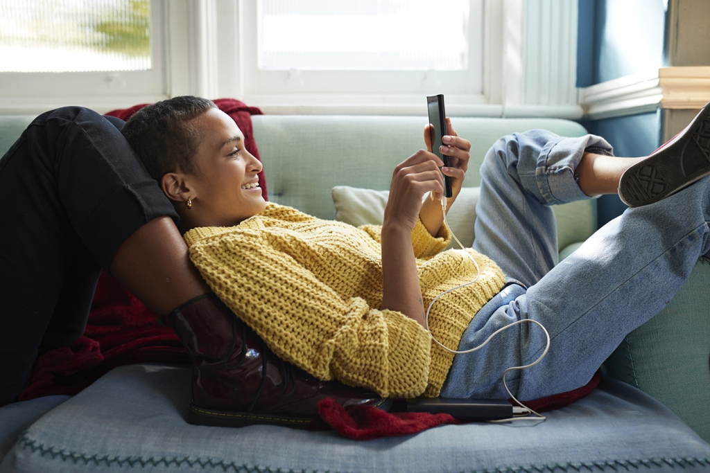Woman looking at phone