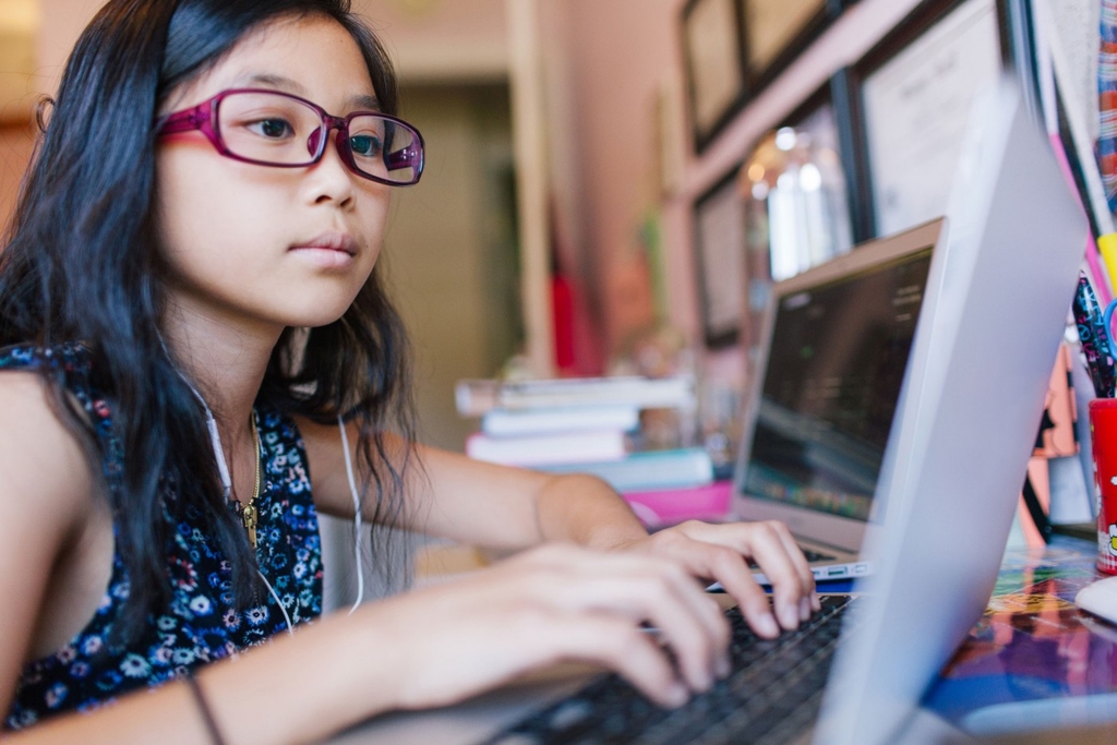 Girl with laptop