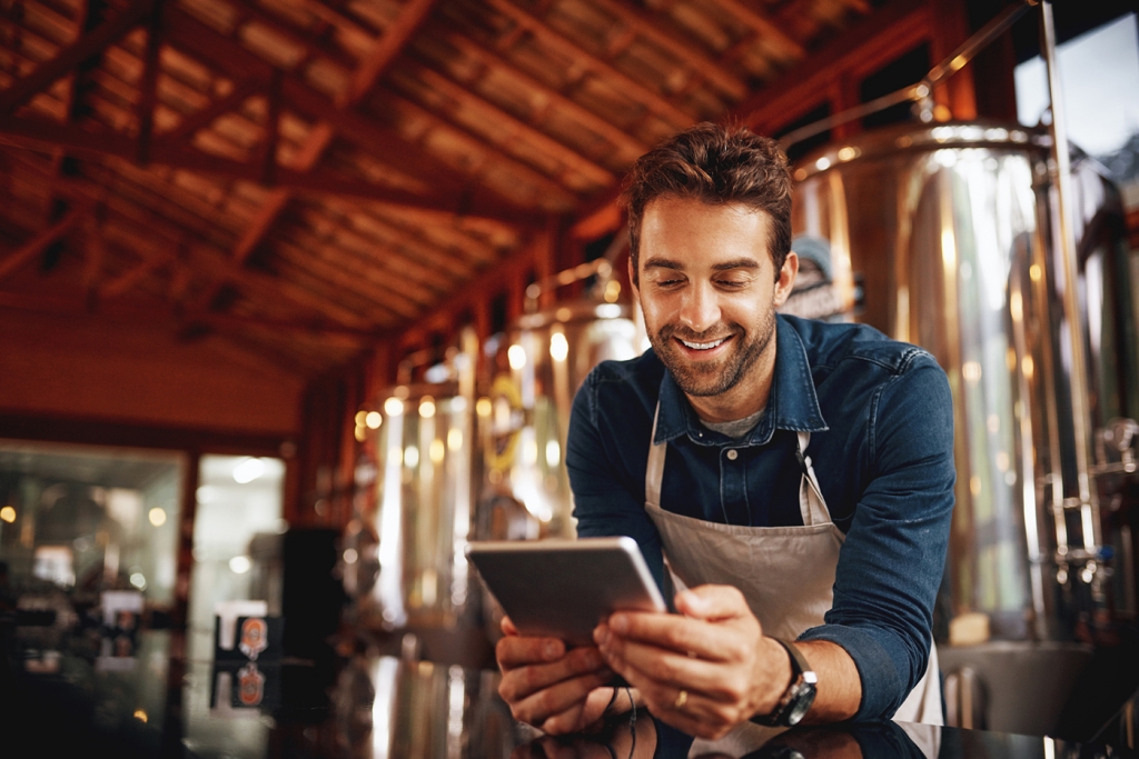 Man running a a brewery business